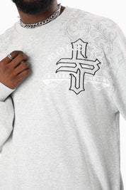 Blessed With Faith Waffle LS T-Shirt - London Grey