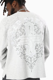 Blessed With Faith Waffle LS T-Shirt - London Grey