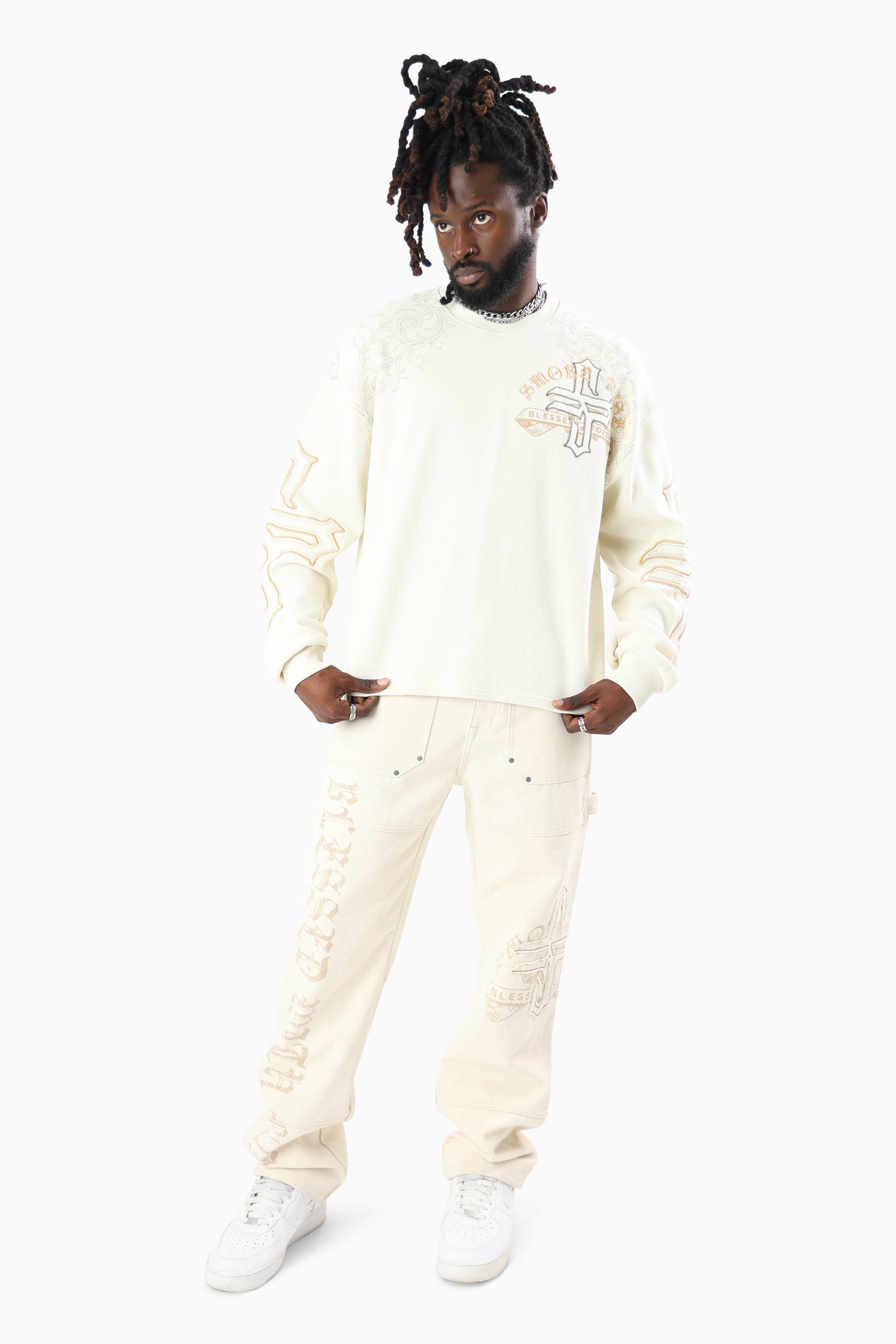 Blessed With Faith Waffle LS T-Shirt - Turtledove