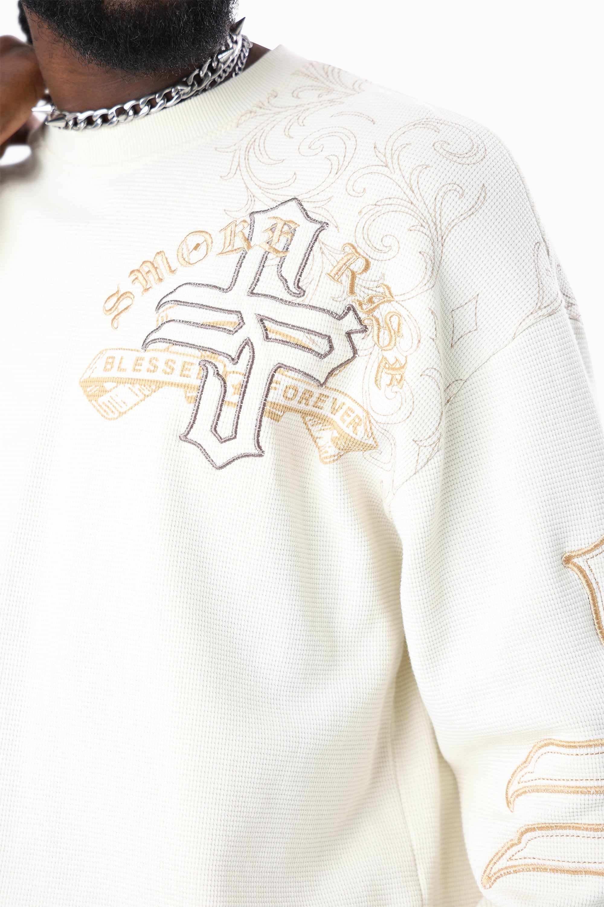 Blessed With Faith Waffle LS T-Shirt - Turtledove