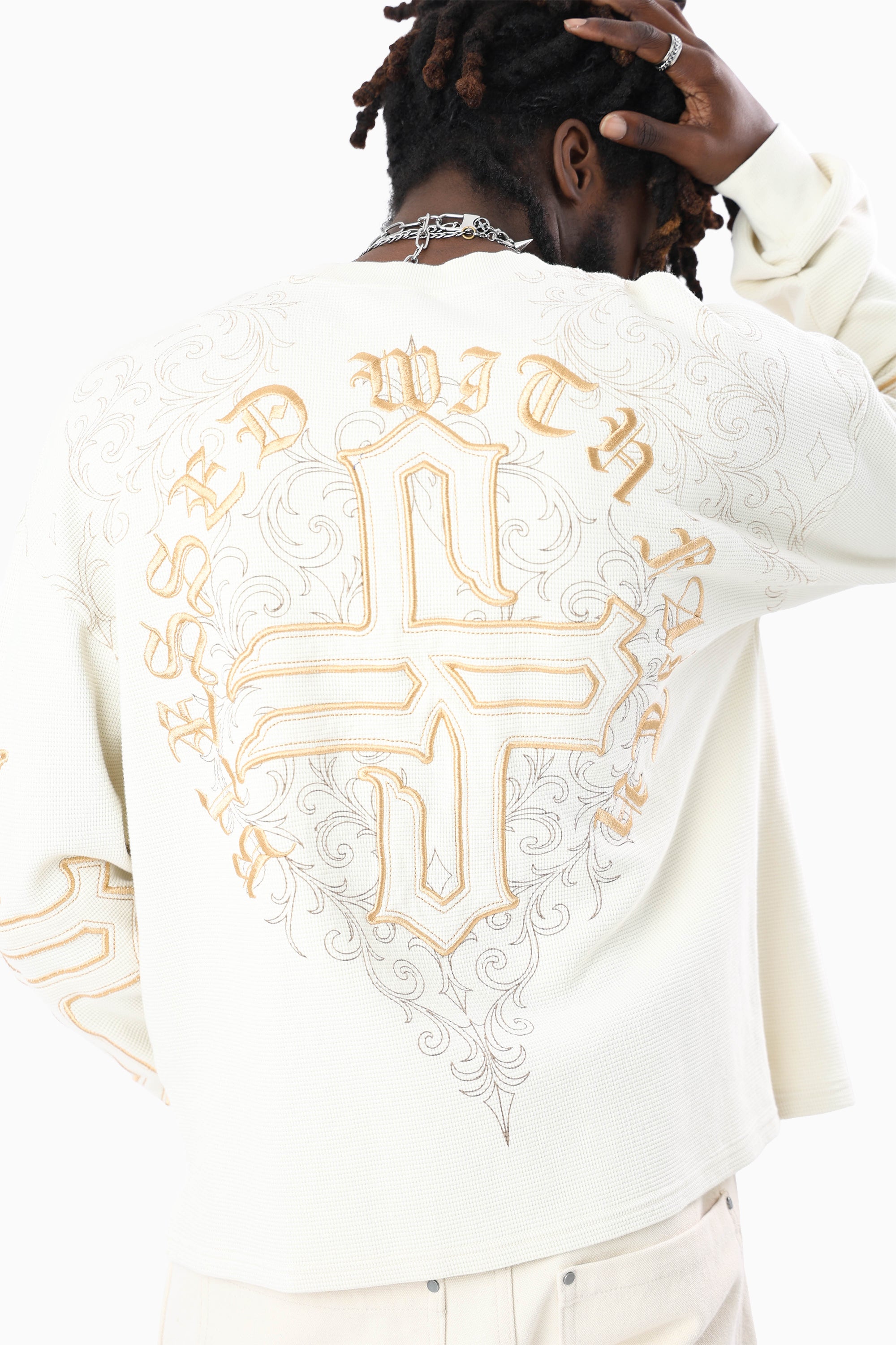 Blessed With Faith Waffle LS T-Shirt - Turtledove