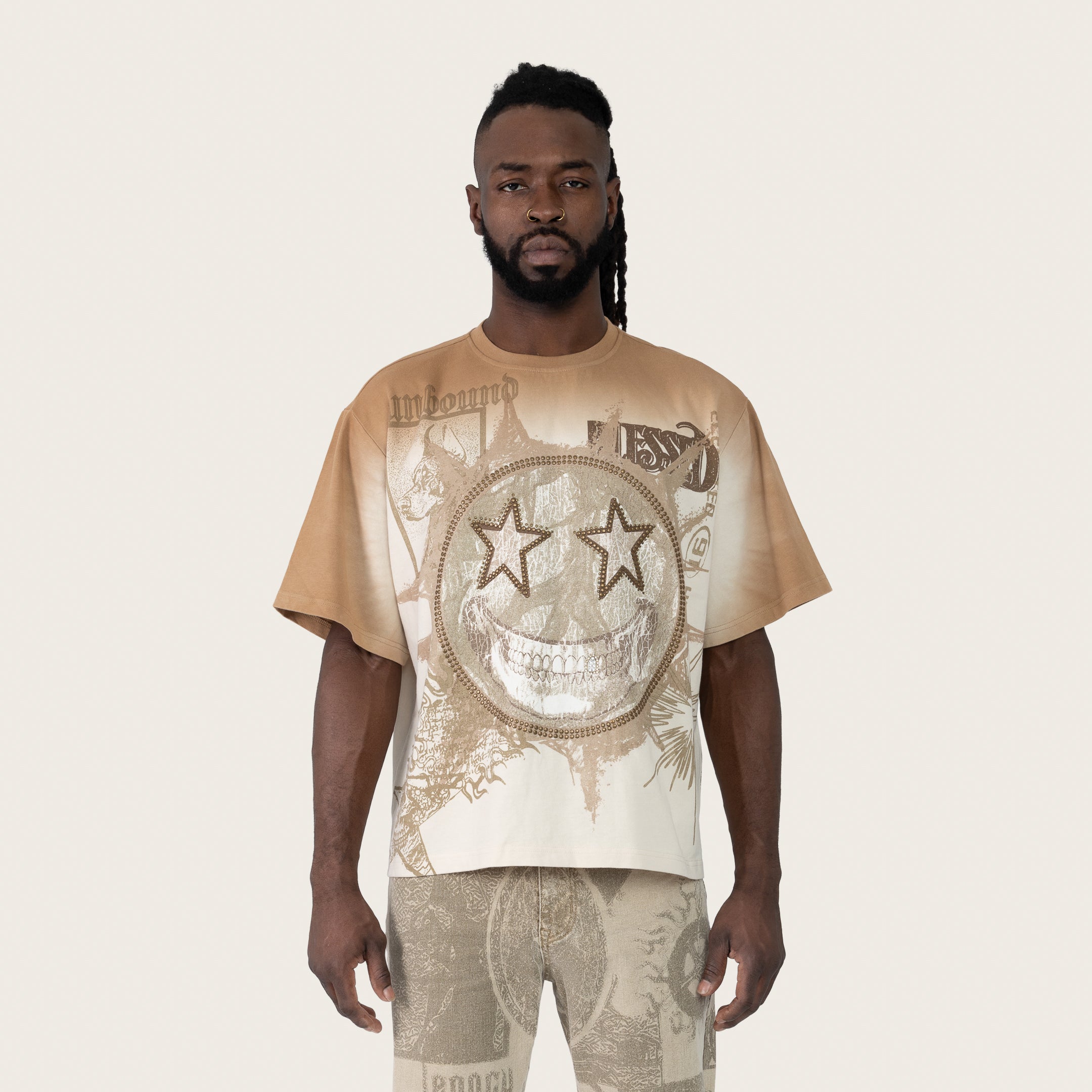 Wide Cropped Elevate SS Tee - Dune