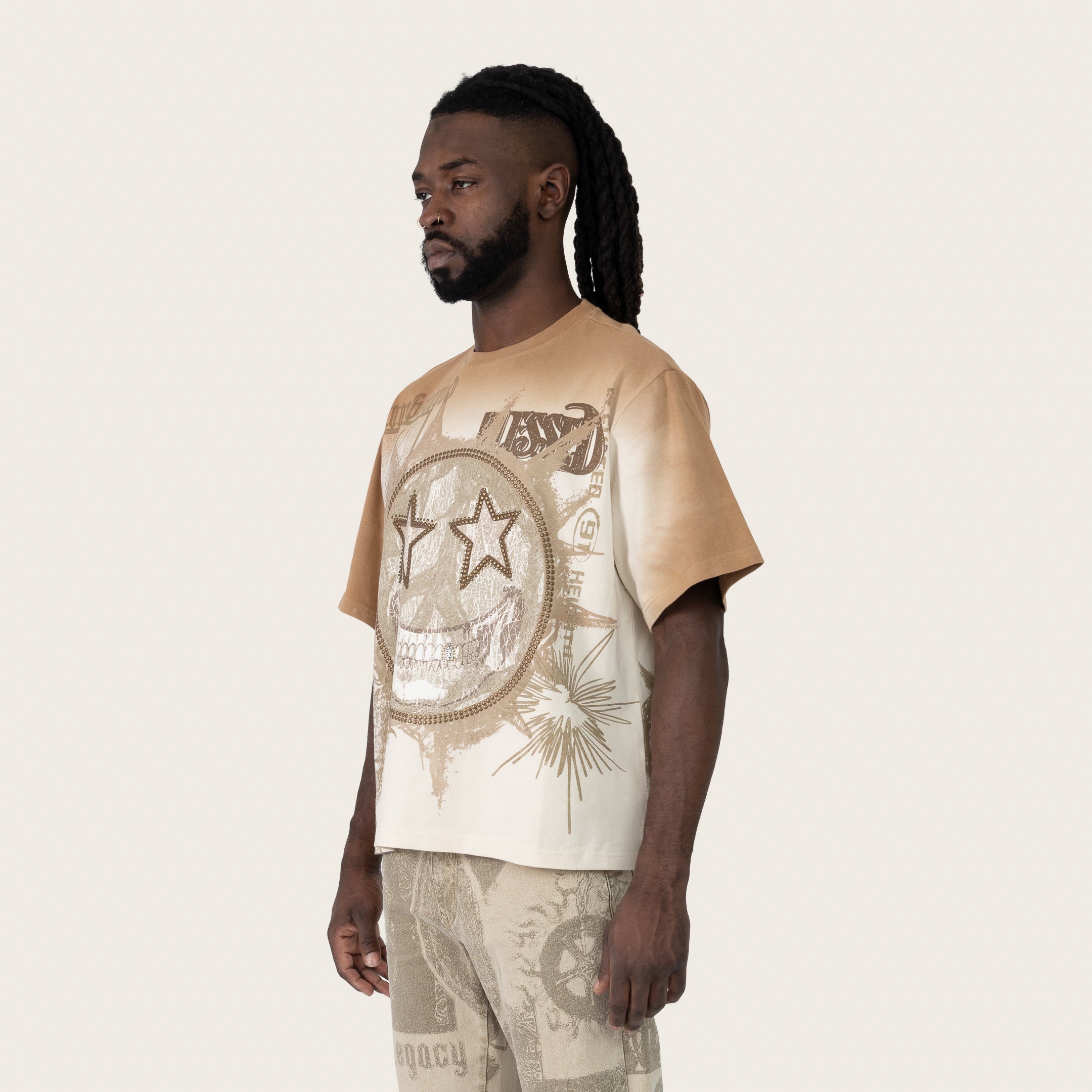 Wide Cropped Elevate SS Tee - Dune