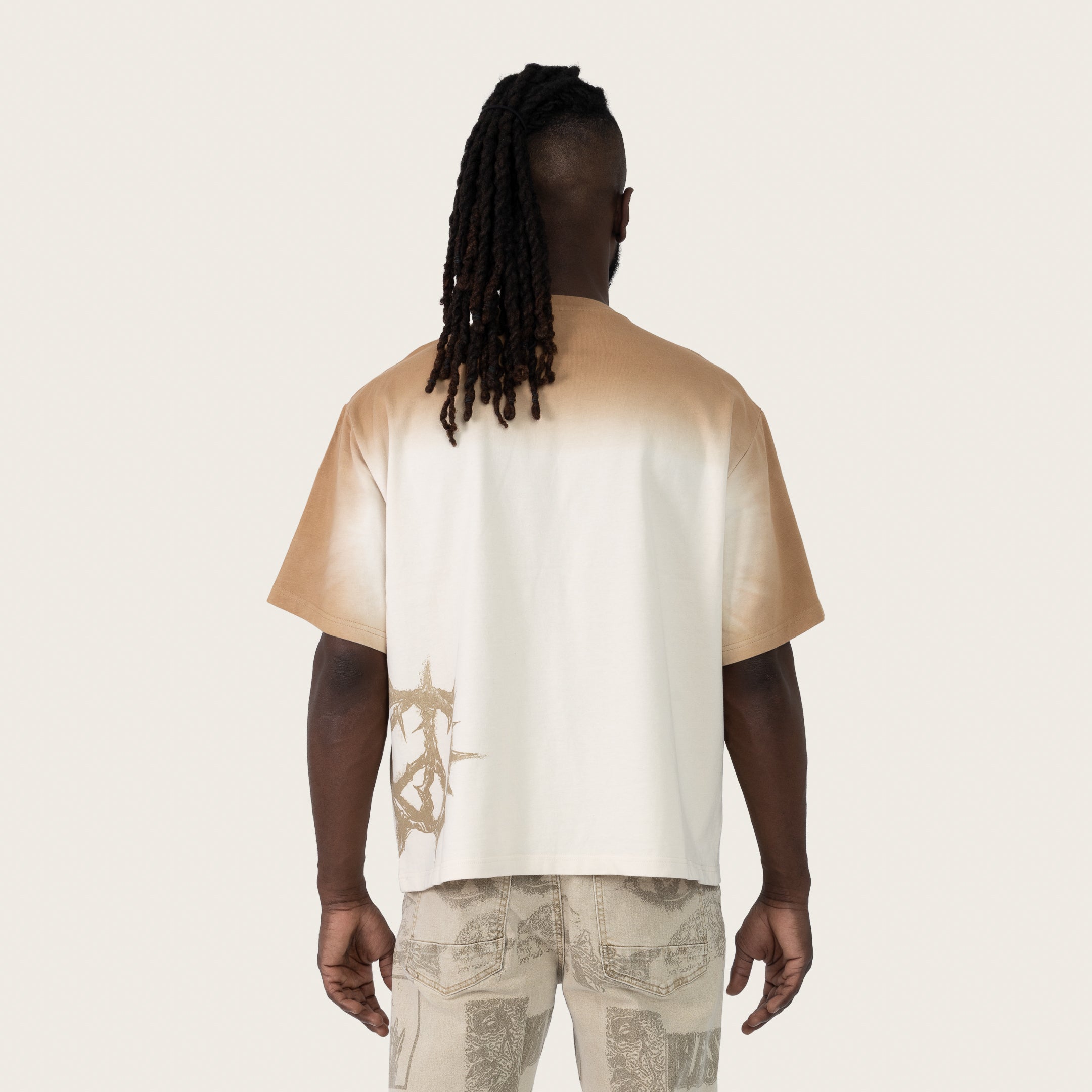 Wide Cropped Elevate SS Tee - Dune