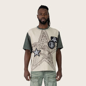 Wide Cropped Chaos Abyss T-Shirt - Feather