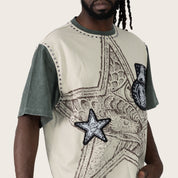 Wide Cropped Chaos Abyss T-Shirt - Feather