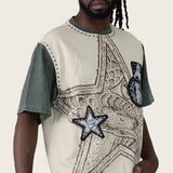 Wide Cropped Chaos Abyss T-Shirt - Feather