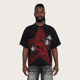 Wide Cropped Chaos Abyss T-Shirt - Black