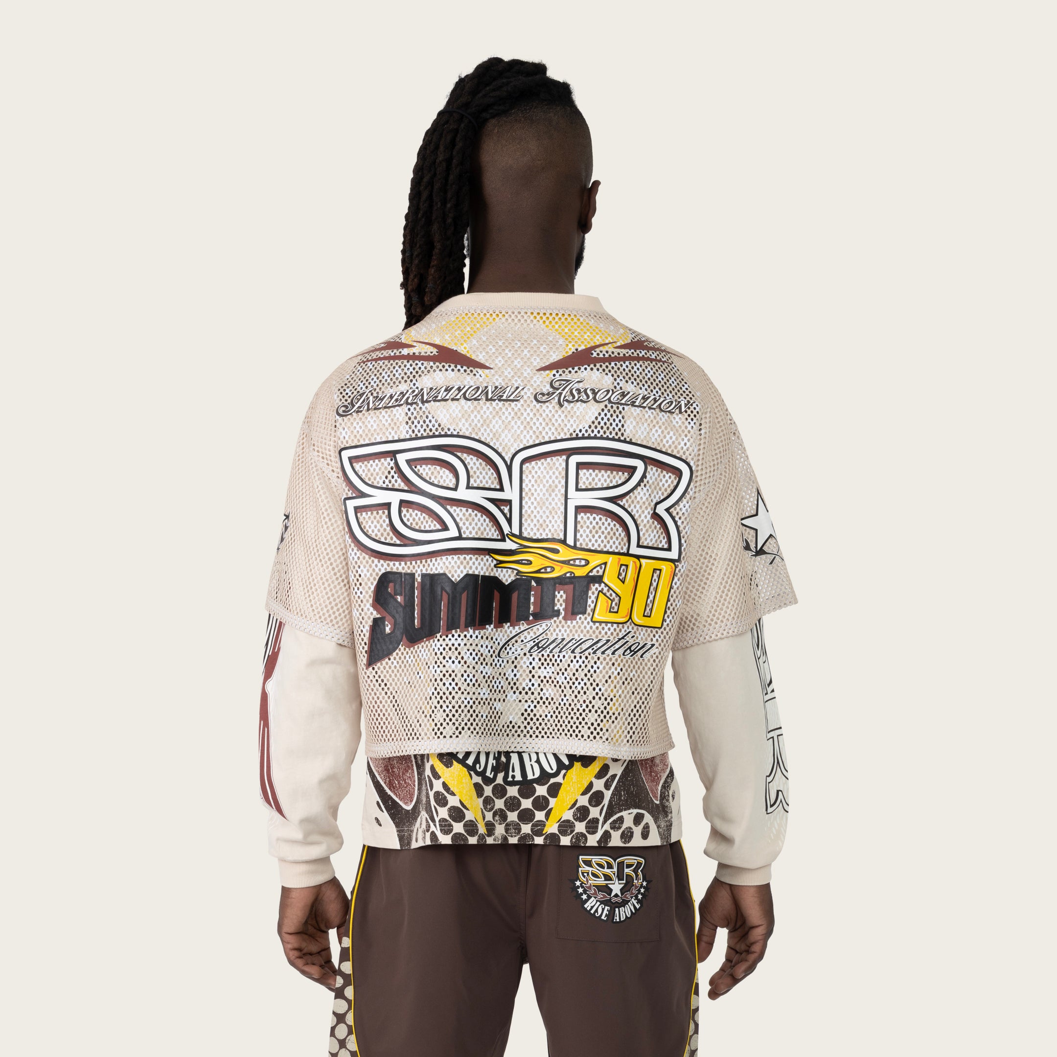 Wide Cropped Republic 2-Fer LS Tee - Castle