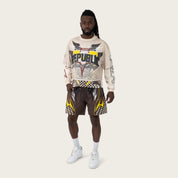 Wide Cropped Republic 2-Fer LS Tee - Castle