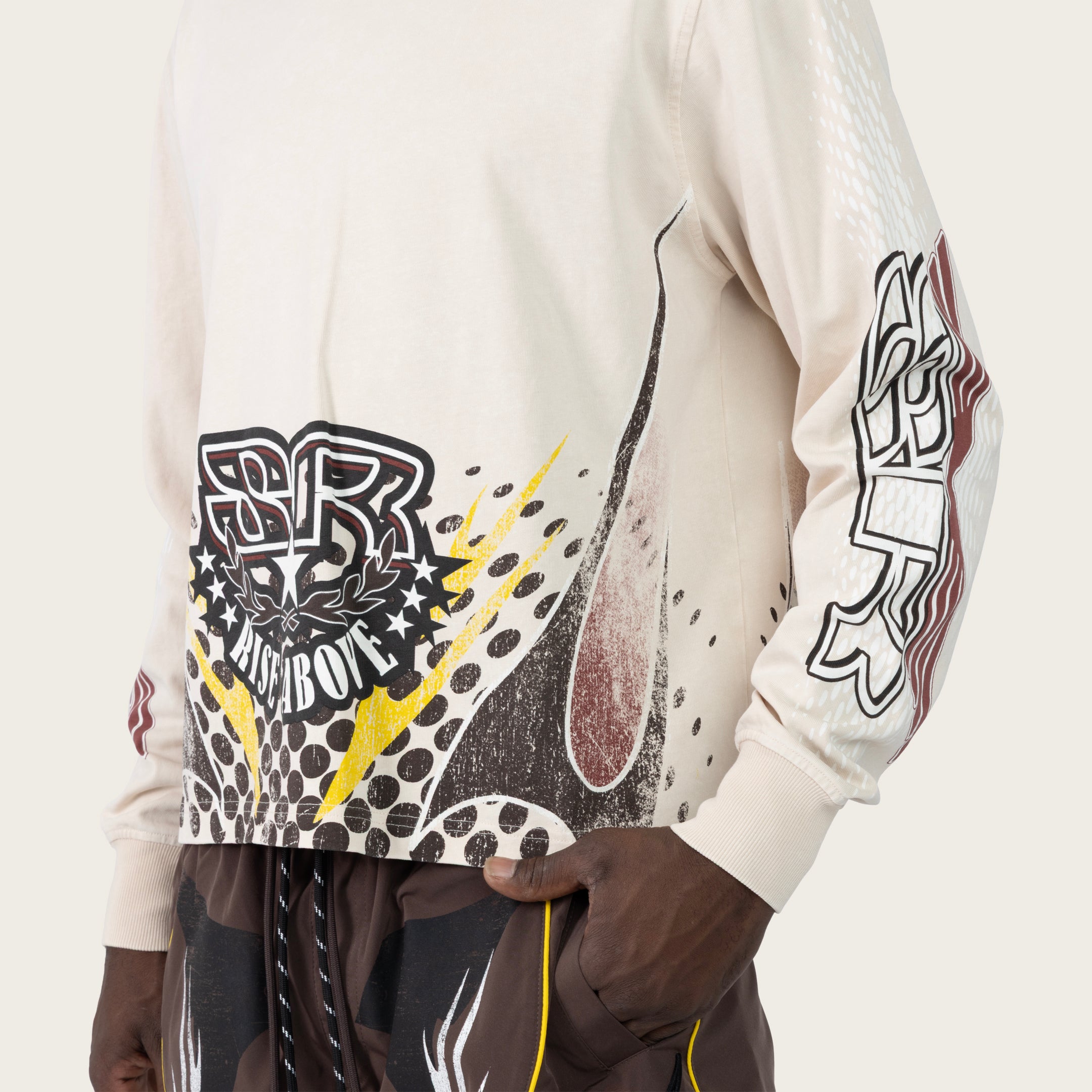 Wide Cropped Republic 2-Fer LS Tee - Castle