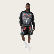 Wide Cropped Republic 2-Fer LS Tee - June Bug