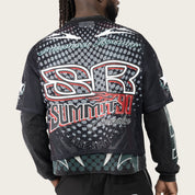 Wide Cropped Republic 2-Fer LS Tee - June Bug