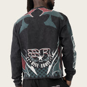 Wide Cropped Republic 2-Fer LS Tee - June Bug