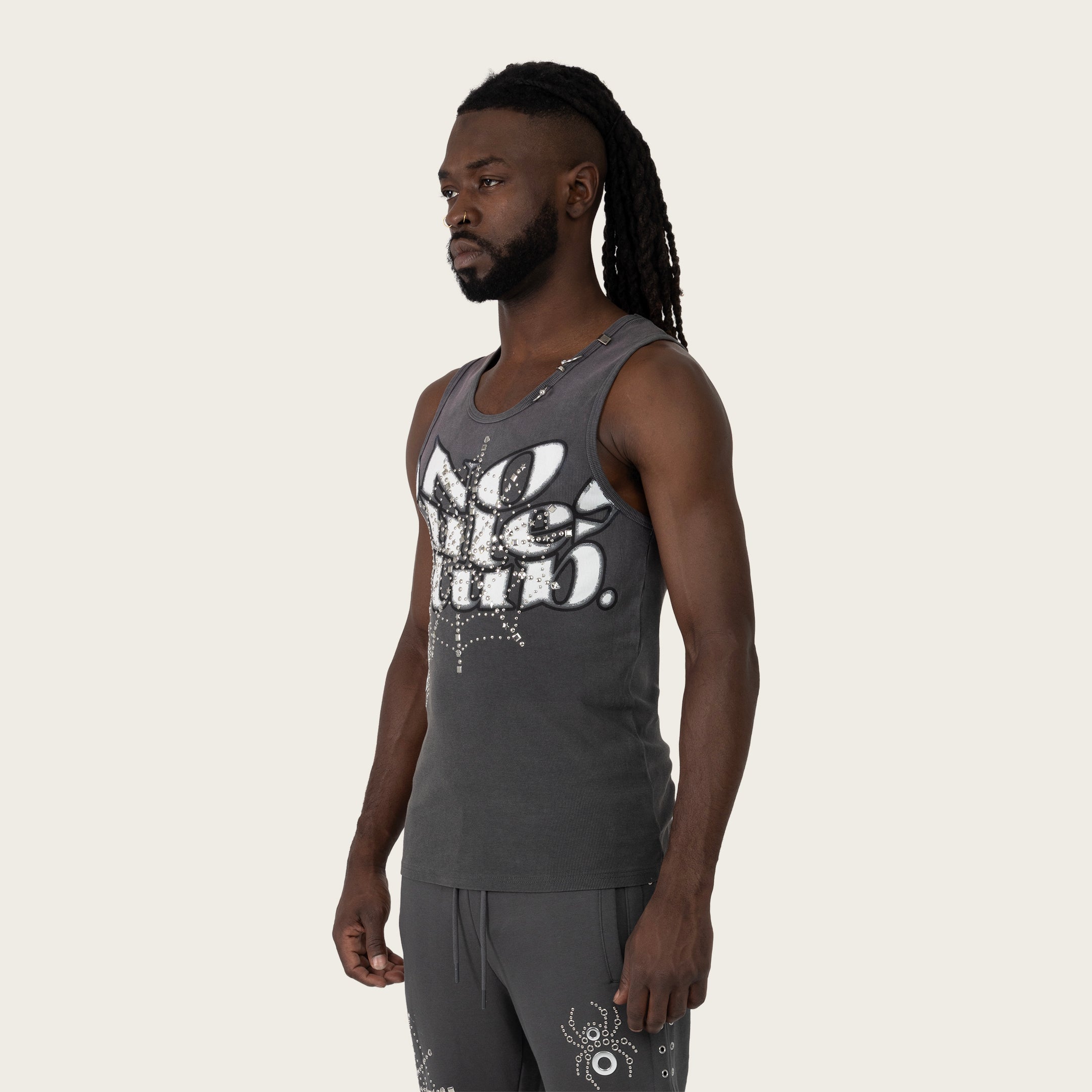 No Rules Ribbed Tank  - Black