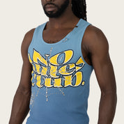 No Rules Ribbed Tank  - Dusk Blue