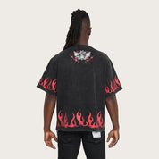 Wide Cropped Noble Steed T-Shirt - Black