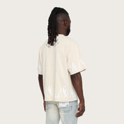 Wide Cropped Noble Steed T-Shirt - Ecru