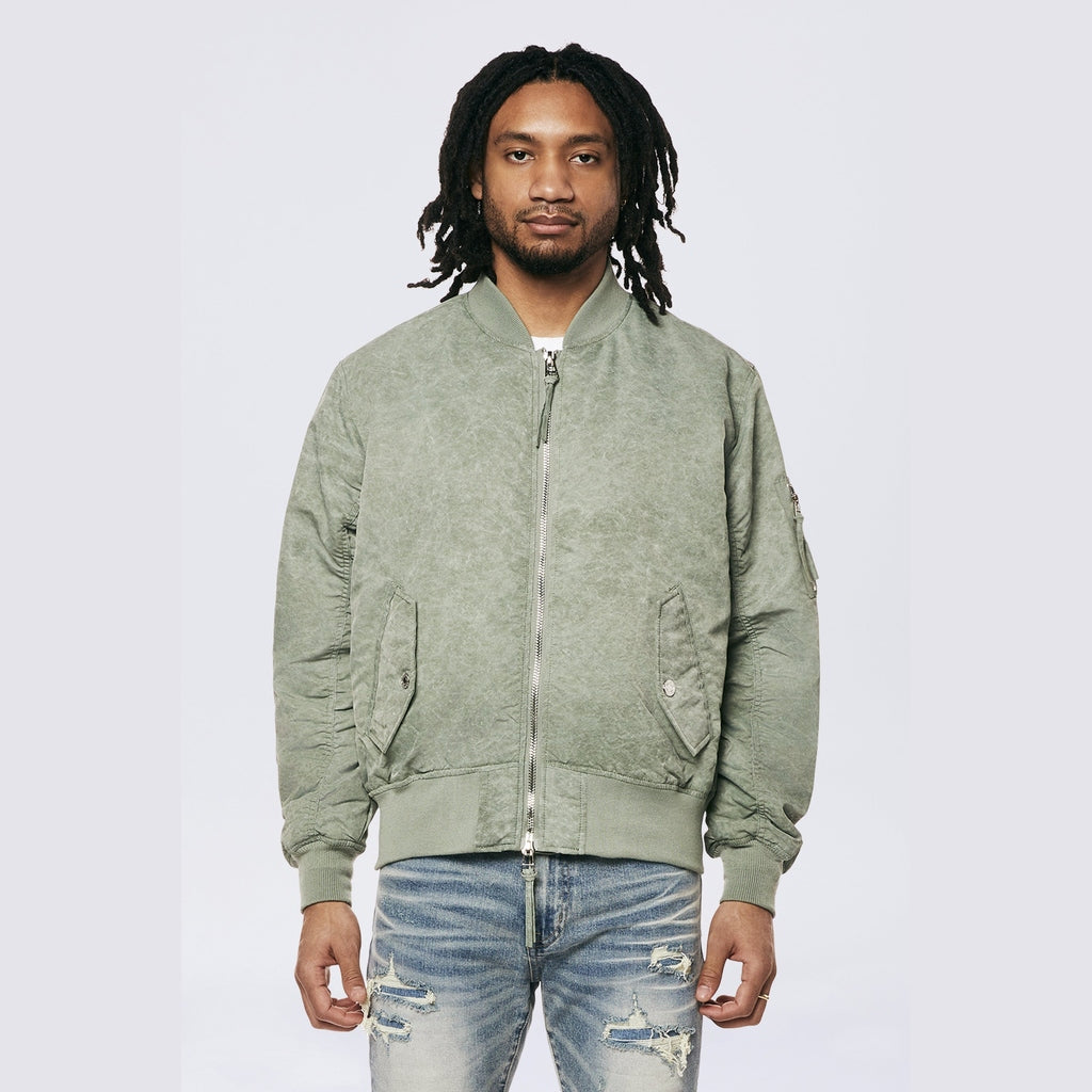 Smoke Rise Men's Washed MA1 Bomber Jacket Olive - Online Exclusive