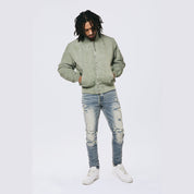 Smoke Rise Men's Washed MA1 Bomber Jacket Olive - Online Exclusive