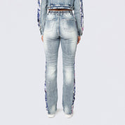 High Rise Bootcut Stacked Mixed Media Jeans