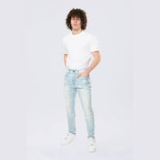 Smoke Rise Super Skinny Gun Shot Effect & Lightning Washed Jean - Speckle Blue