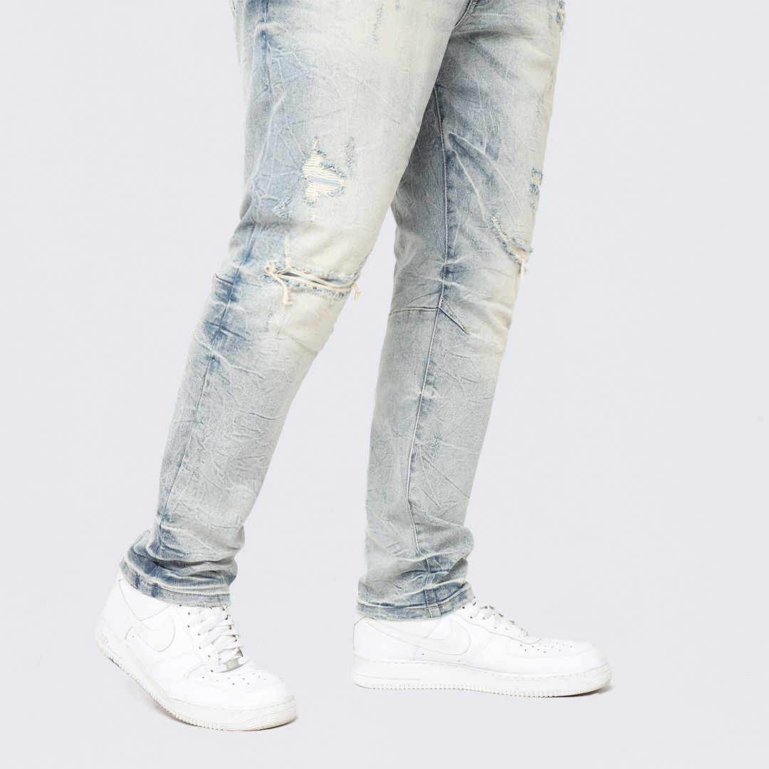 Big and Tall - Wave Effect Jeans - Maple Blue