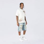 Skater Tapestry Jean Shorts