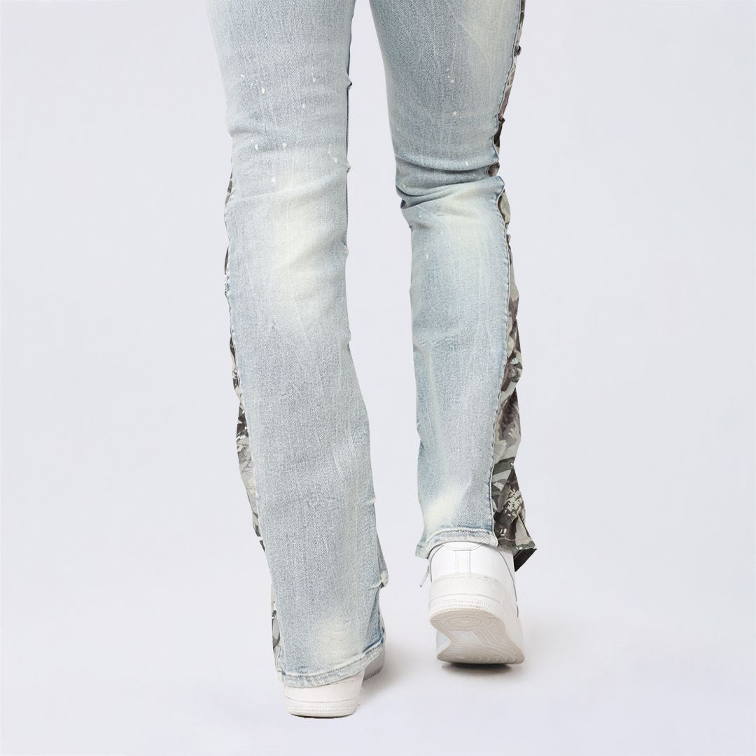 High Rise Bootcut Stacked Mixed Media Jeans