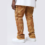 Smoke Rise Big and Tall Big and Tall - Utility Metallic Print Twill Pants - Mahogany