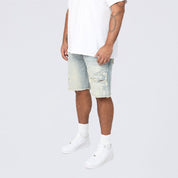 Big and Tall - Tapestry Patched Jean Shorts