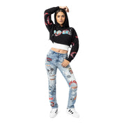 Smoke Rise RED High Rise Graphic Straight Denim Jeans - Cabana Blue