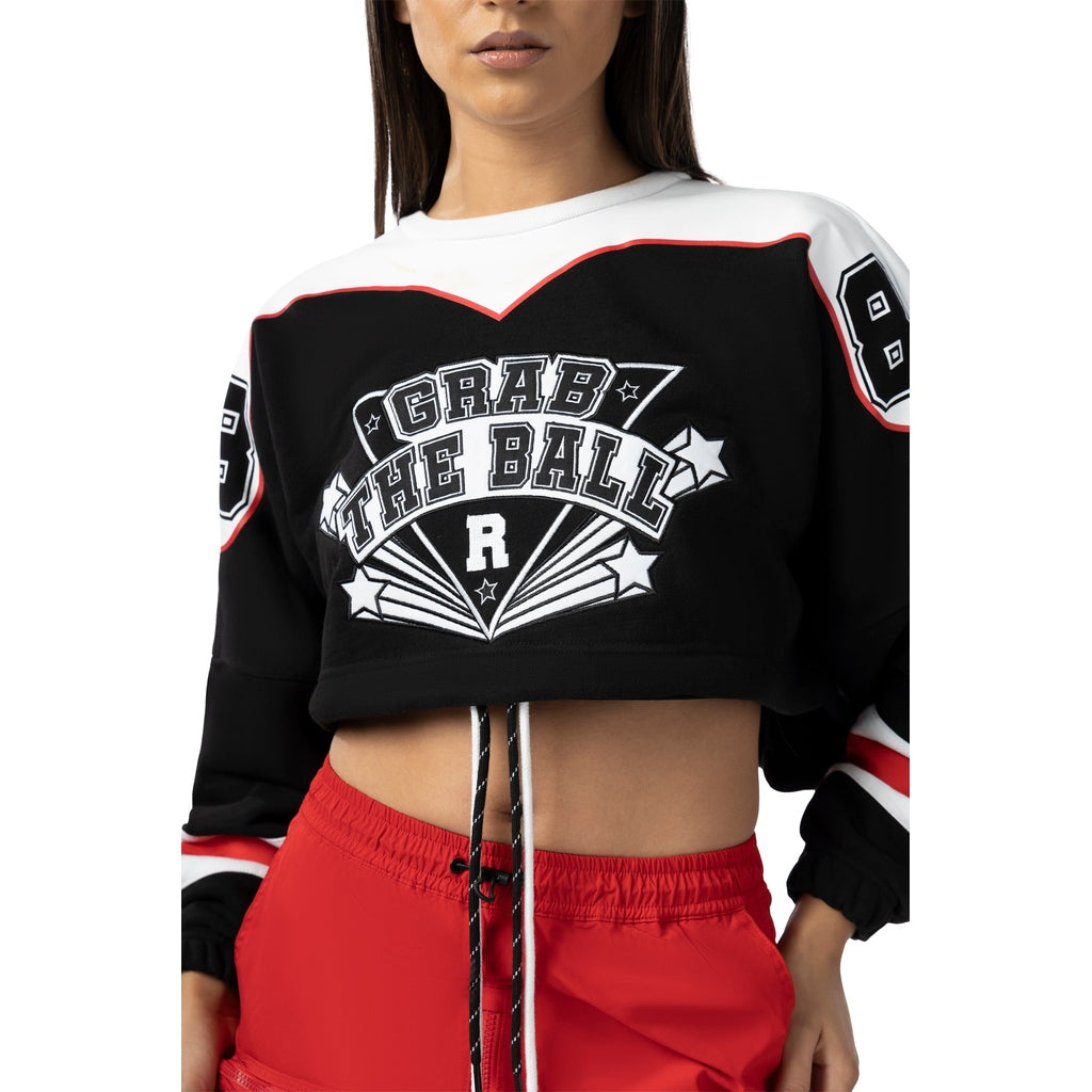 Smoke Rise RED Dropped Shoulder Pull Over - Black