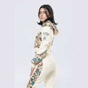 Smoke Rise RED Tapestry Full Zip Cropped Hoodie - Botanic