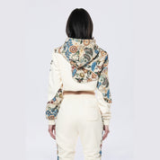 Smoke Rise RED Tapestry Full Zip Cropped Hoodie - Botanic