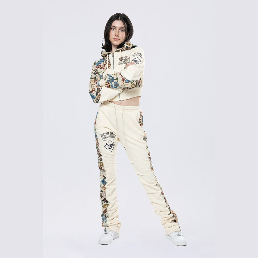 Tapestry Full Zip Cropped Hoodie - Botanic