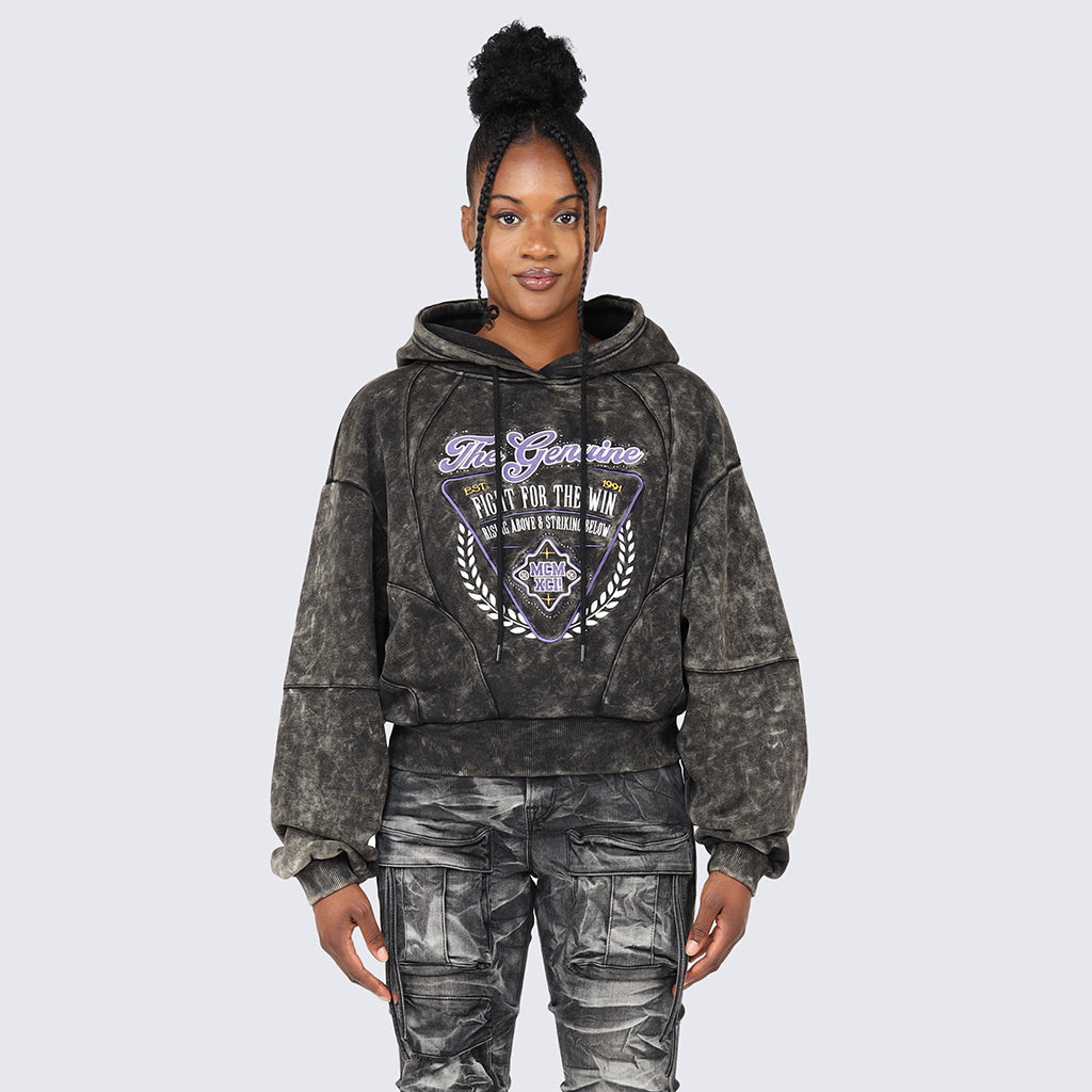 Smoke Rise RED Oversized Pullover Hoodie - Graphite