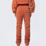 Smoke Rise RED High Rise Stacked Fleece Pants - Picante