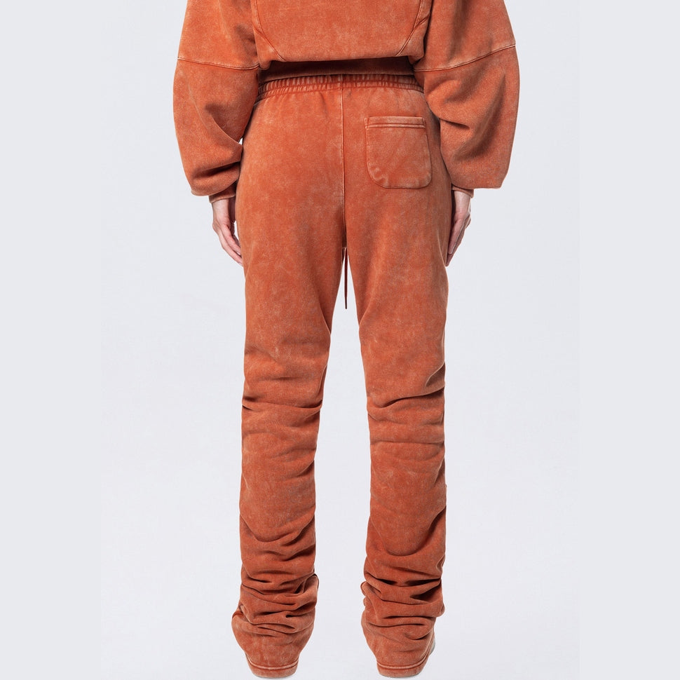 Smoke Rise RED High Rise Stacked Fleece Pants - Picante