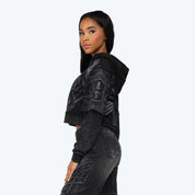 French Terry Hoodied 2-Fer - Nebula Black