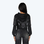 French Terry Hoodied 2-Fer - Nebula Black