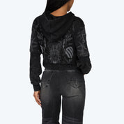 French Terry Hoodied 2-Fer - Nebula Black