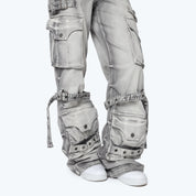 High Rise Wide Leg Jeans - Radiant Grey