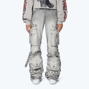 High Rise Wide Leg Jeans - Radiant Grey