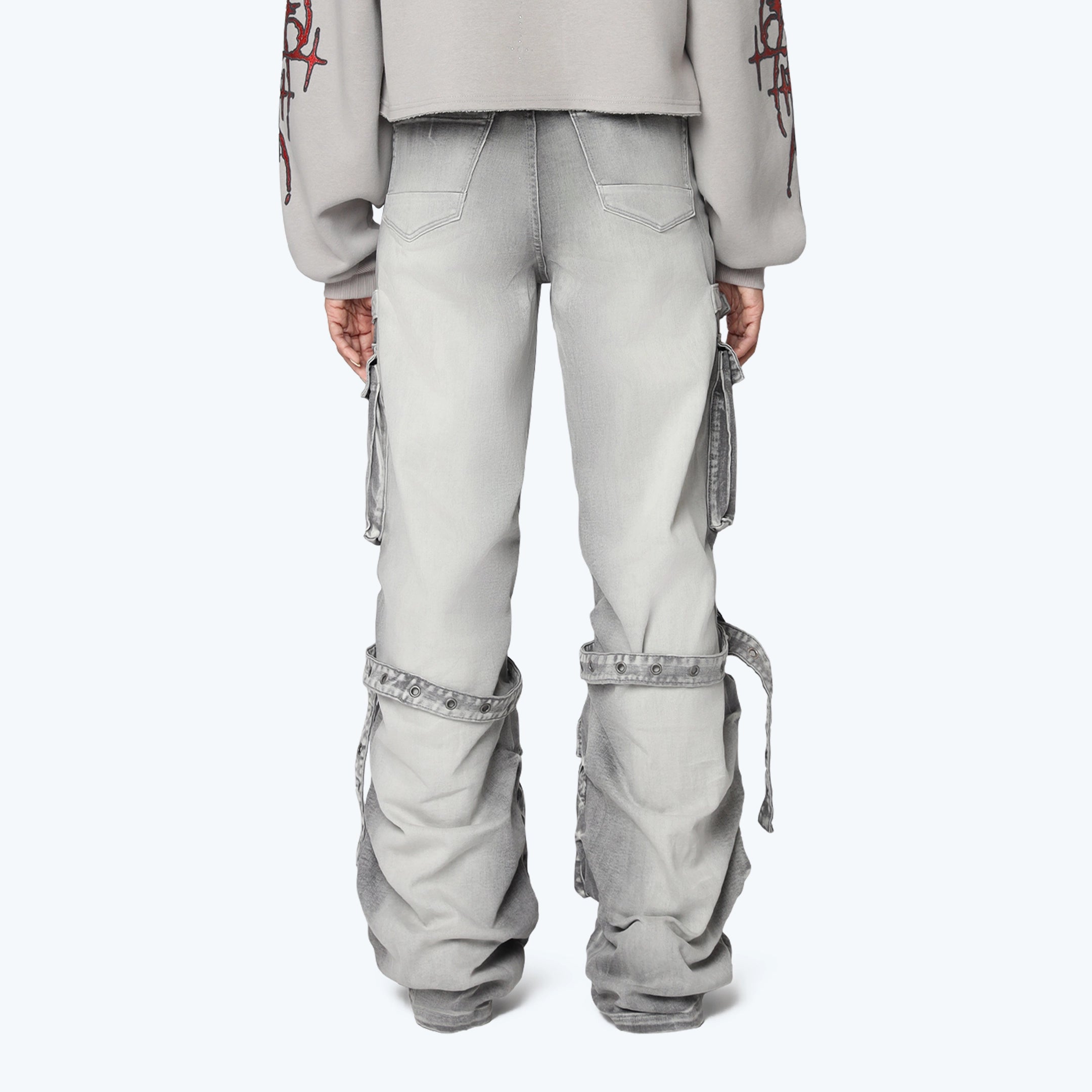 High Rise Wide Leg Jeans - Radiant Grey