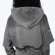 Cropped 2-Fer Hoodie - Frost Grey
