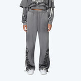 Wide Leg Printed Pants - Frost Grey