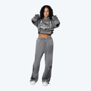Cropped 2-Fer Hoodie - Frost Grey