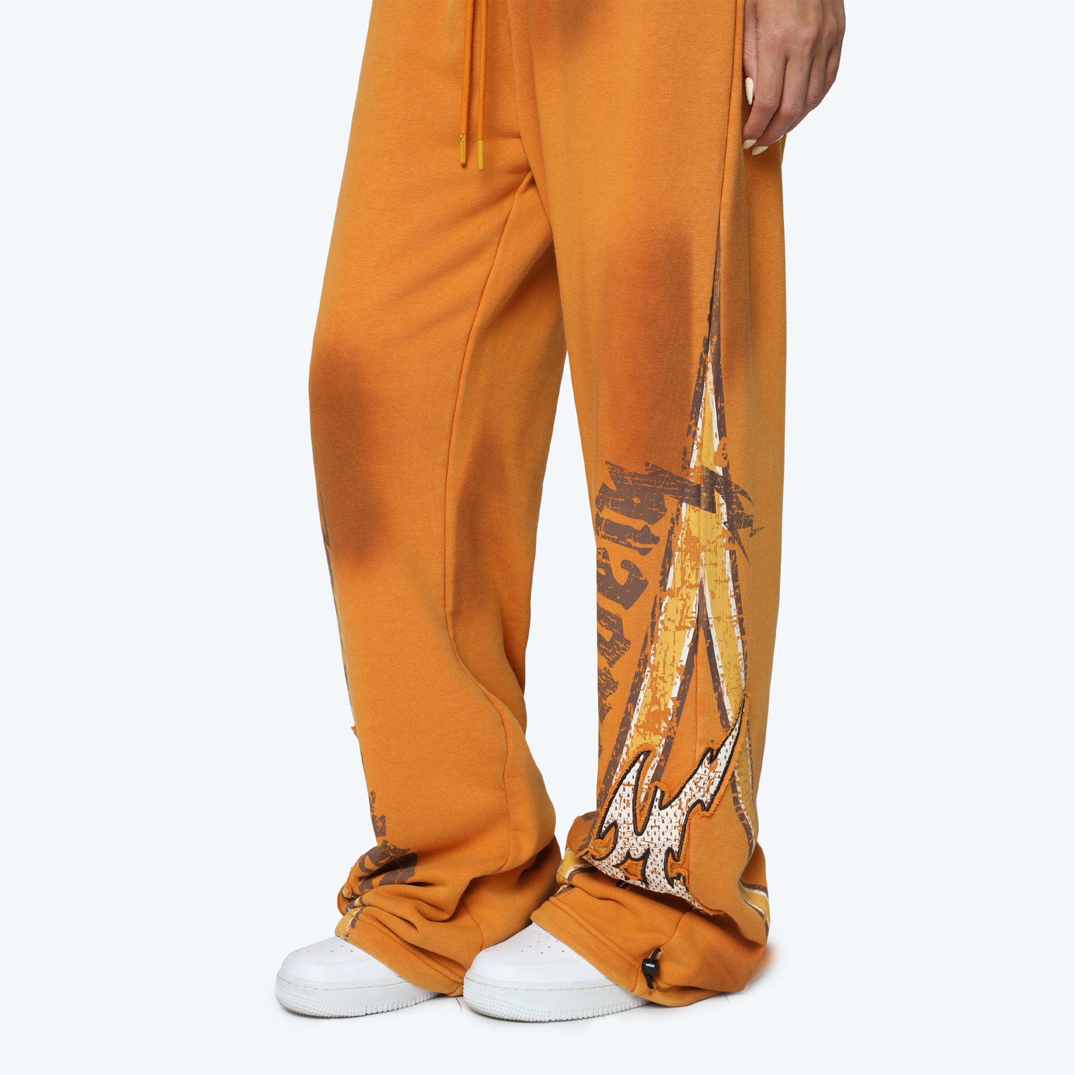 Wide Leg Printed Pants - Golden Oak