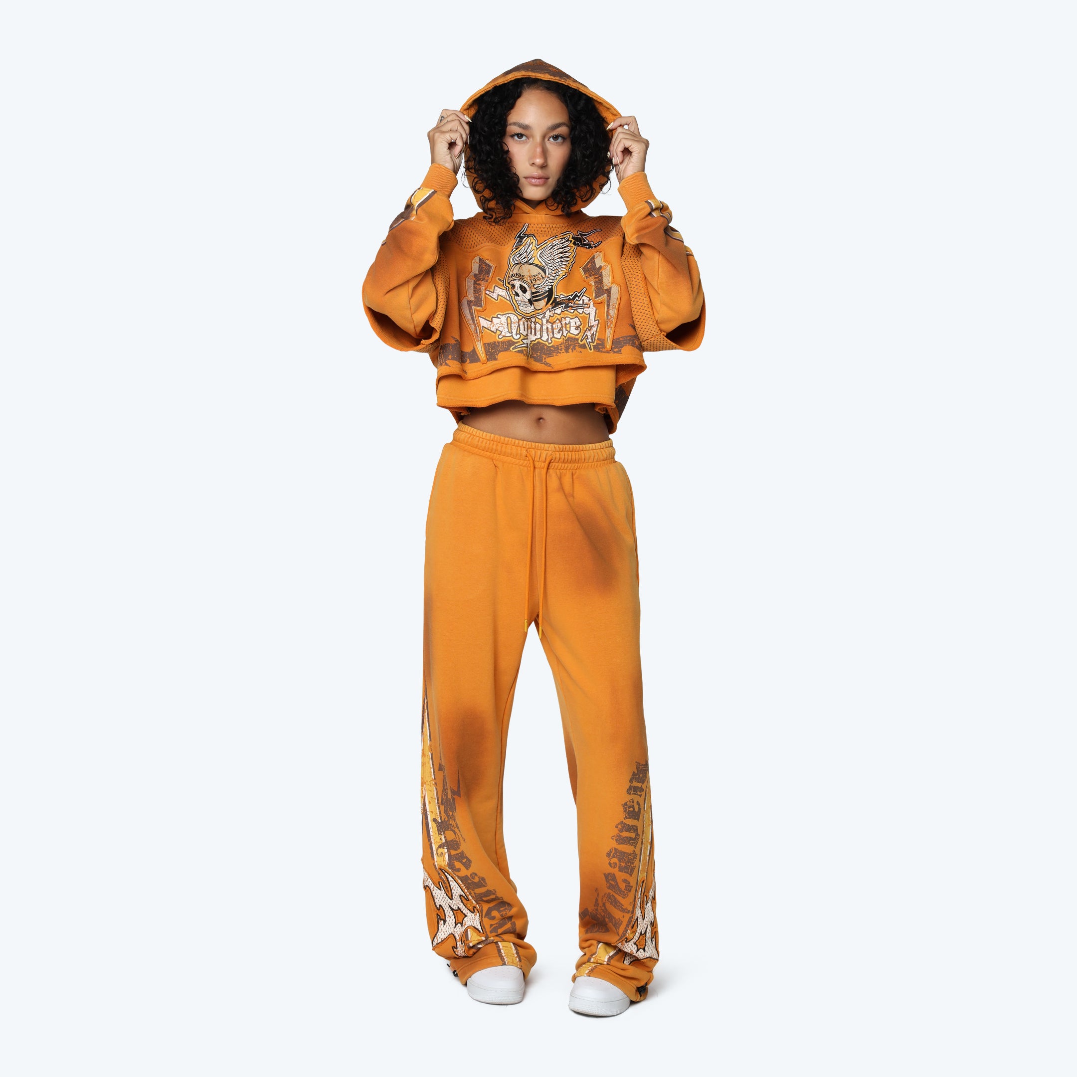 Cropped 2-Fer Hoodie - Golden Oak